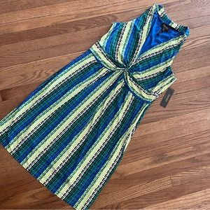 Laundry by Shelli Segal Deep Green/Blue Multi Print Dress Size 12